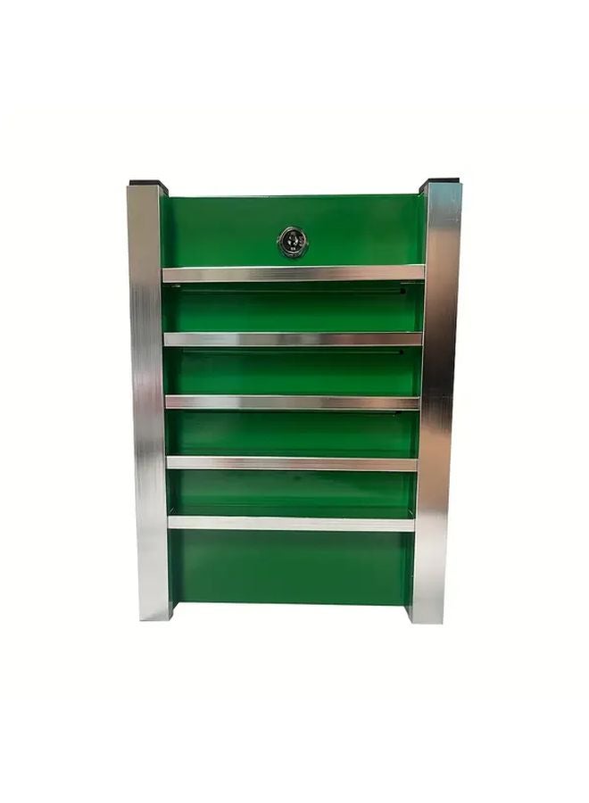 Green Heavy Duty Locking Money Box with Key Lock Secure Cash Coin Bank Portable Safe - Image 1