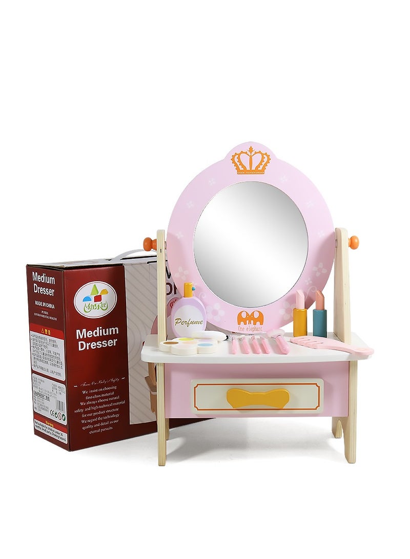 Factory Price Romy Wooden Dressing Table with Accessories - Pink - Image 5