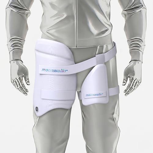 moonwalkr Thigh Guard 2.0 Protective Gear for Batter’s Height (4’9”- 5’3”) Cricket Thigh Pad Cricket Accessories & Equipment Safeguarding Both Your Outer and Inner Thighs White (Small, Right Hand) - Image 4