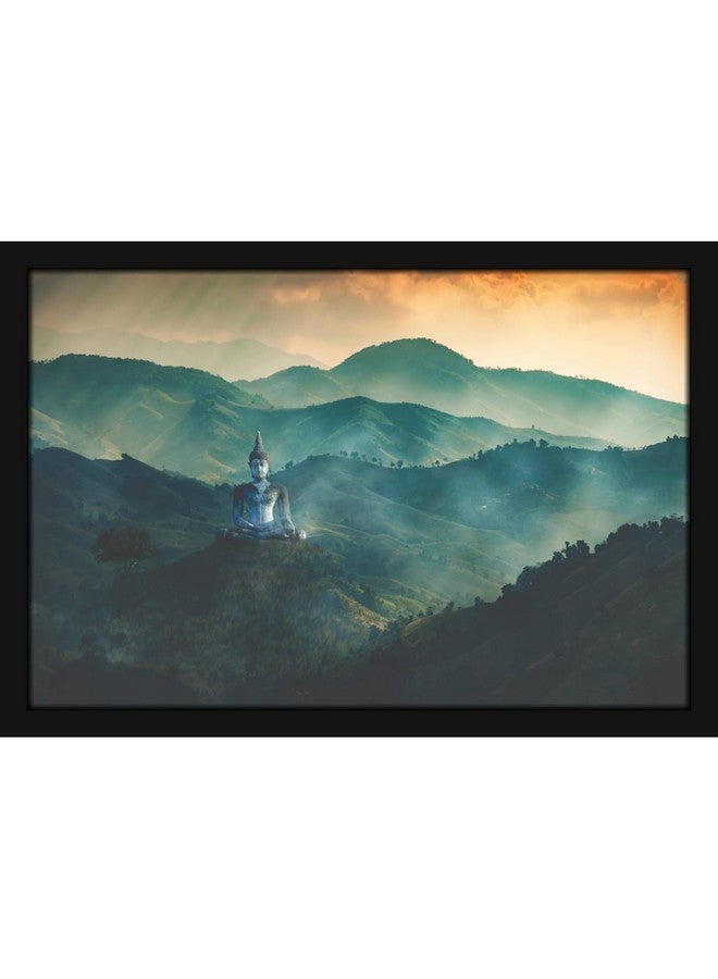 Mad Masters Mountains Scenery Painting Aesthetic Hanging Photo Frame Decorative Item Home Decoration and Wall Decor for Living Room and Bedroom (MM 1429, 12x18 Inch, Paper, With Plexi Glass) - Image 1