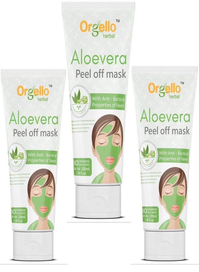 Orgello Herbal Aloe Vera Peel Off Mask | Aloe Vera Face Mask Pack | For Men Women Boys Girls For Normal Oily Dry Skin (3 x 100 ml) - Image 1