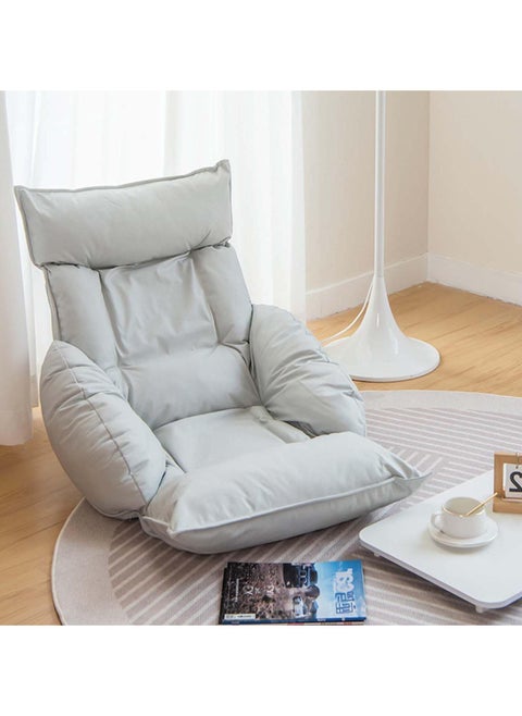 Floor Sofa with Back Support and Armrest 5 Reclining Poistion Adjustable Floor Chair Folding Gaming Recliner Chair Floor Lounge Chair with Cushion for Gaming Reading Sleeping (Beige)