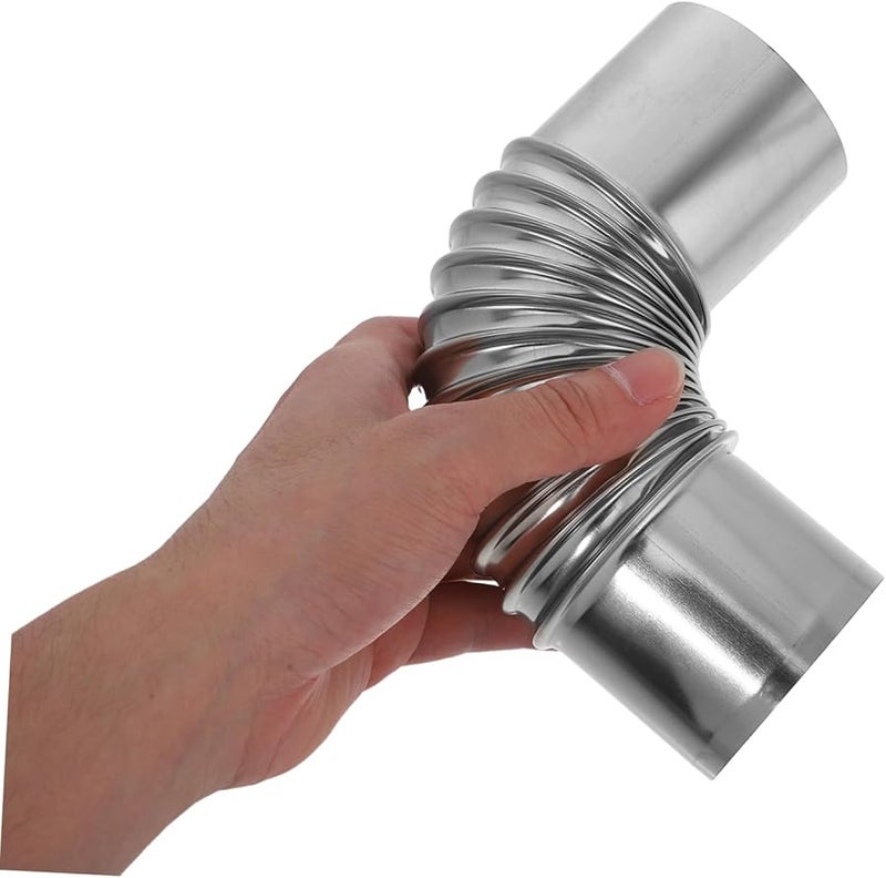 3Pcs Stainless Steel Vent Smoke Tube Gas Heater Elbow Connector Straight Chimney Flue - Image 5