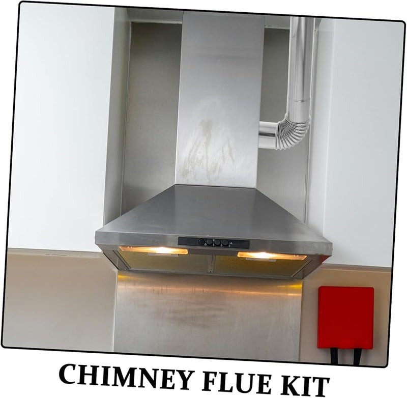 3Pcs Stainless Steel Vent Smoke Tube Gas Heater Elbow Connector Straight Chimney Flue - Image 4