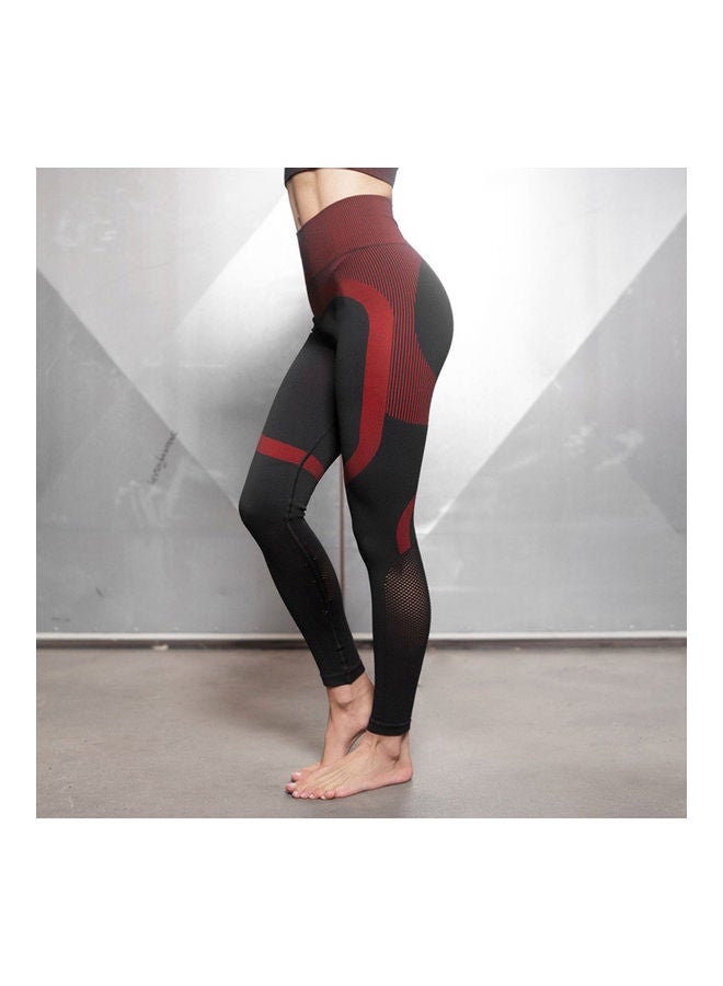 NIBEMINENT Women Sports Pants Print High Waist Bodycon Moisture Wicking Breathable Yoga 20*5*15cm  - Image 1