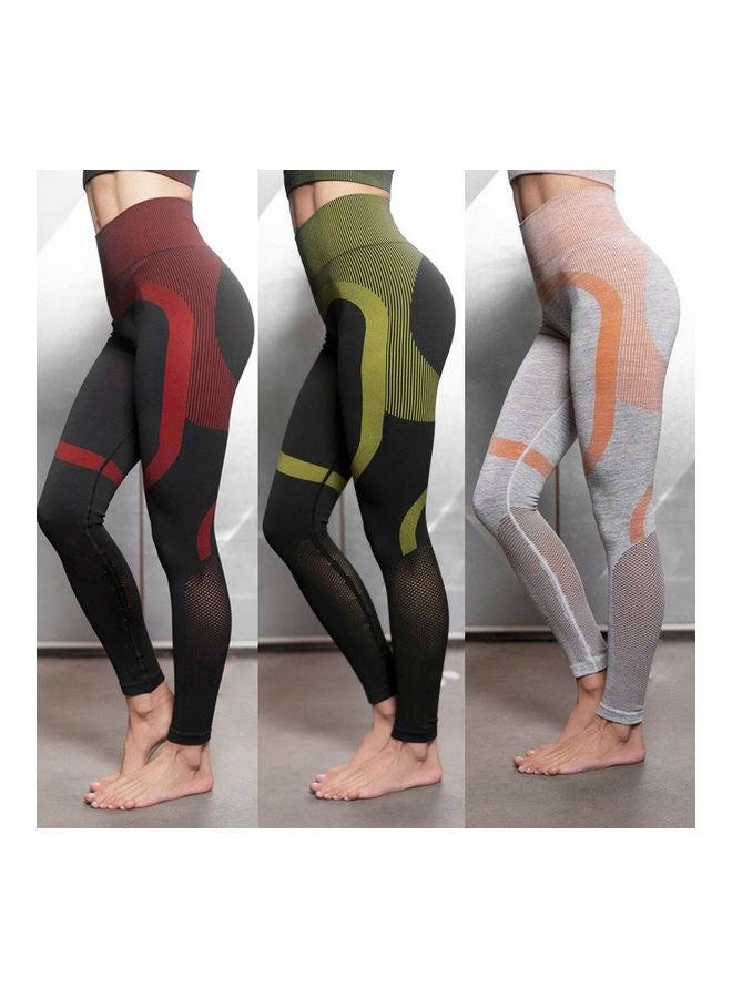 NIBEMINENT Women Sports Pants Print High Waist Bodycon Moisture Wicking Breathable Yoga 20*5*15cm  - Image 2