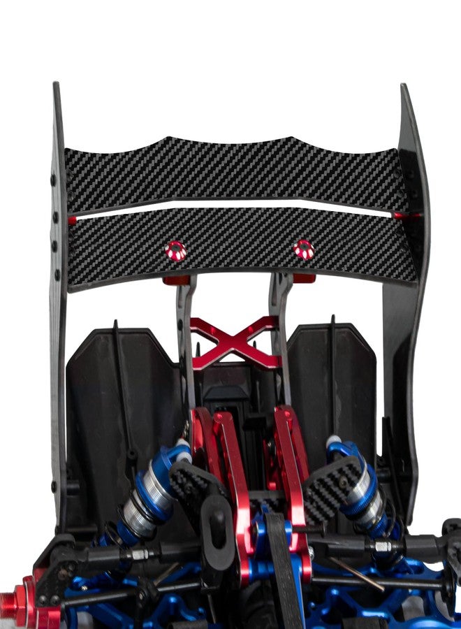 LRFHL Carbon Fiber Rear Wing Adjustable RC Tail Rear Wing Upgrade Part for 1/7 ARRMA Limitless V2 F1 RC Car, Red - Image 5