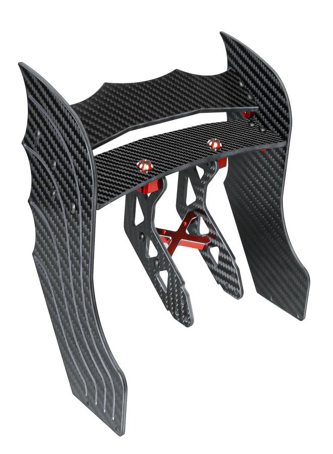 LRFHL Carbon Fiber Rear Wing Adjustable RC Tail Rear Wing Upgrade Part for 1/7 ARRMA Limitless V2 F1 RC Car, Red - Image 3