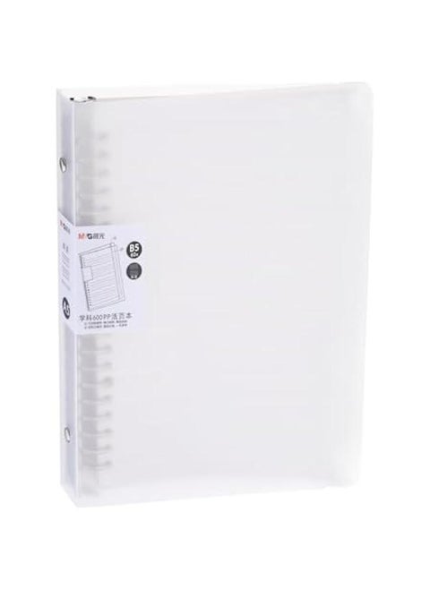 B5 26 Holes Spiral Ring Telescoping Binder Notebook with 60 Sheets Refillable Notepaper and Frosted Cover for Office or Home Use