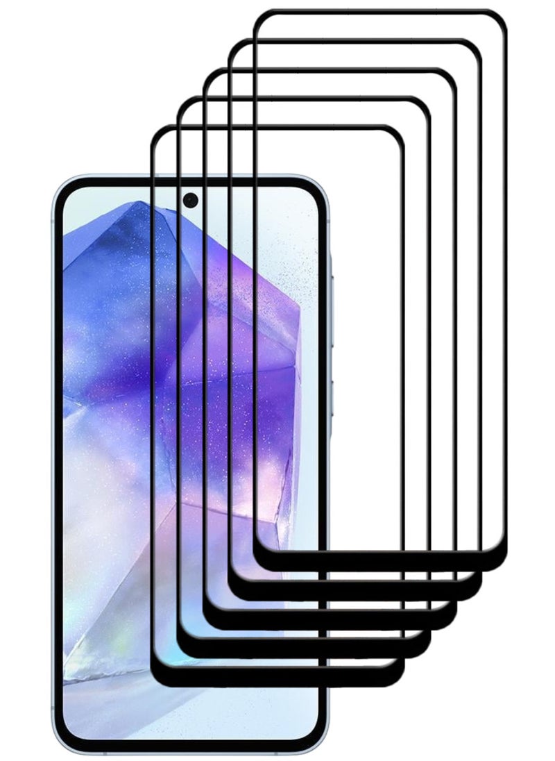 ACLIX 5 Pieces Antistatic ESD Dustproof Premium Quality High Definition Tempered Glass Screen Protector Designed For Samsung Galaxy A55 - Image 1