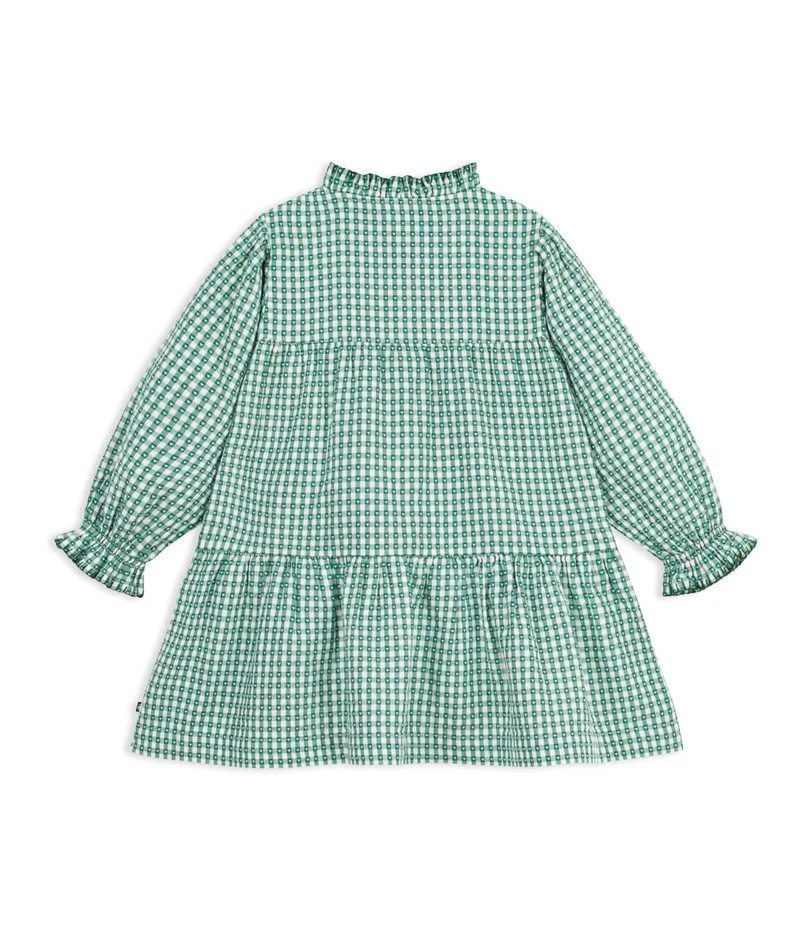 Petit Bateau Children's Long-Sleeved Poplin Gingham Dress