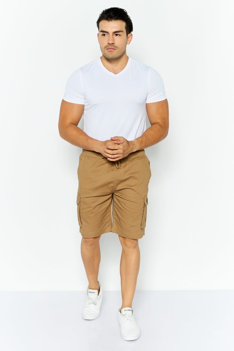 Threadbare Men Solid Cargo Shorts, Tan - Image 2