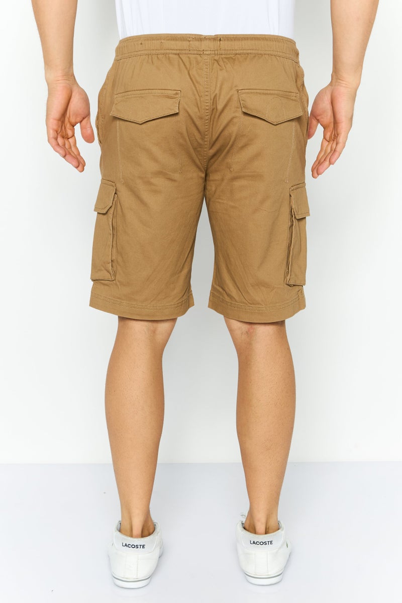 Threadbare Men Solid Cargo Shorts, Tan - Image 4