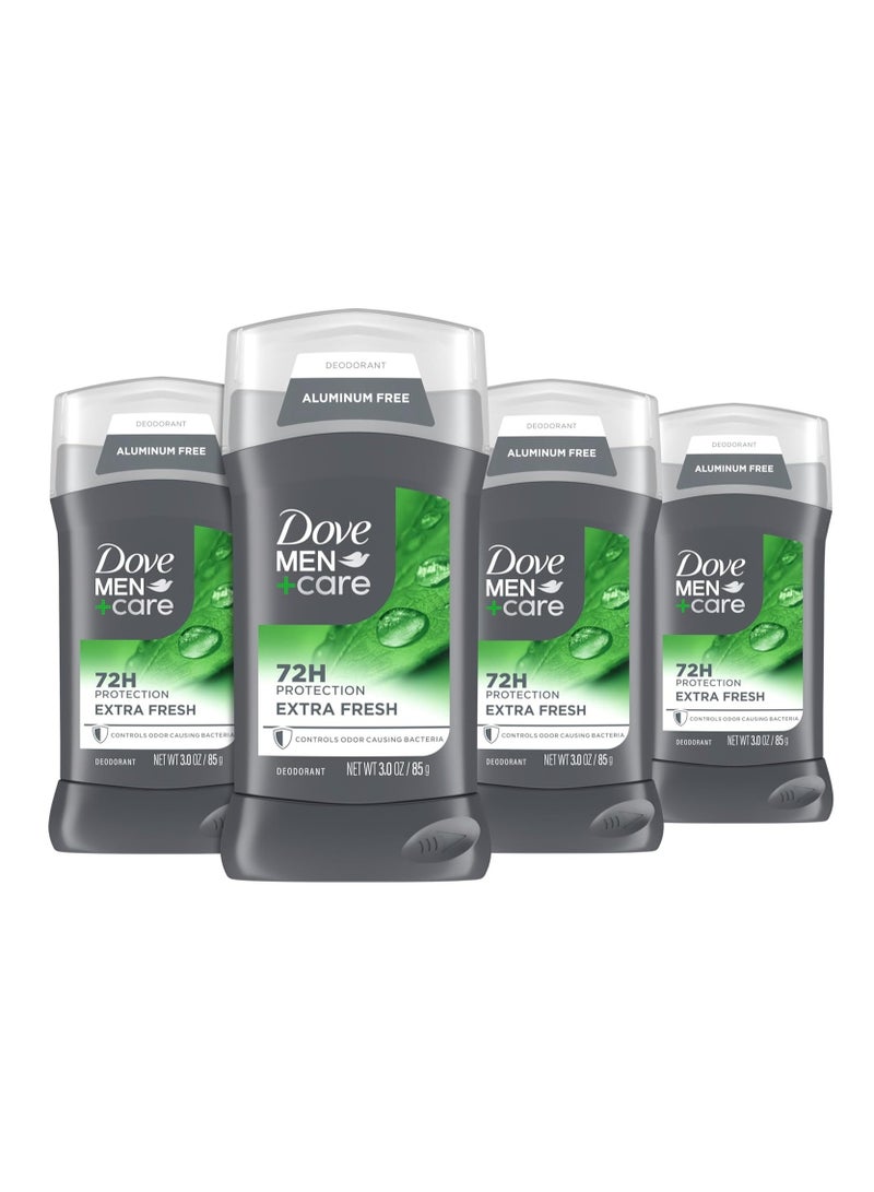 Dove Men+Care MEN + CARE Deodorant Stick for Men Clean Comfort Aluminum Free 72-Hour Odor Protection Mens Deodorant with 1/4 Moisturizing Cream, 3 Ounce (Pack of 4)