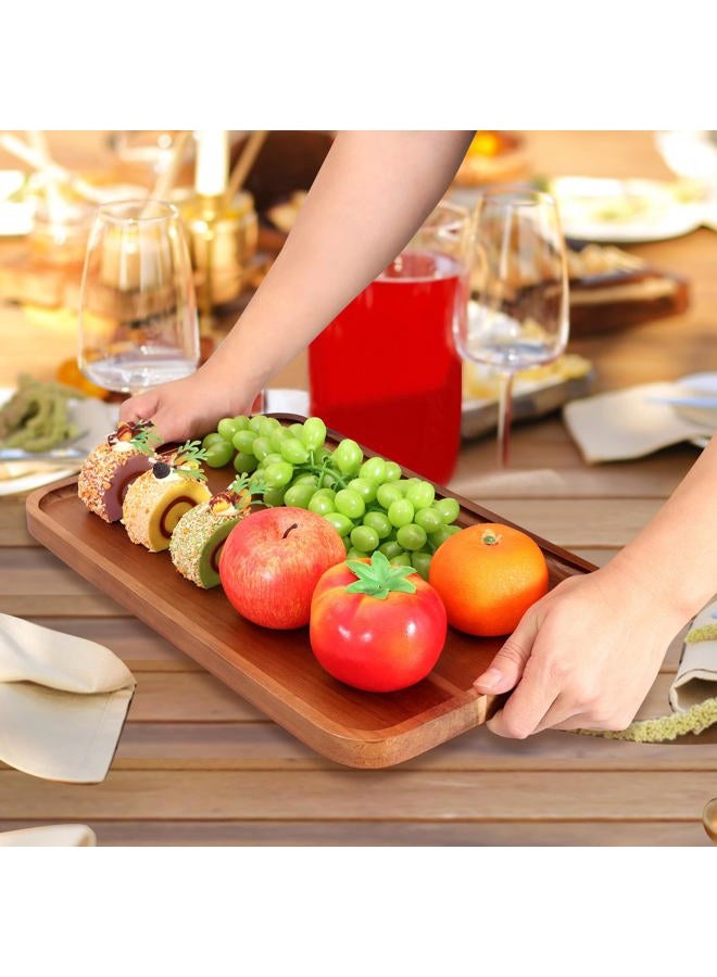 Ayiaren Rectangular Wooden Platters Long Charcuterie Boards Decorations Serving Trays Platter for Cookie, Snack, Appetizer, Dessert, Party, Food Dish Rectangle Acacia Wood Kitchen Platter Plates Cheese Board - Image 5