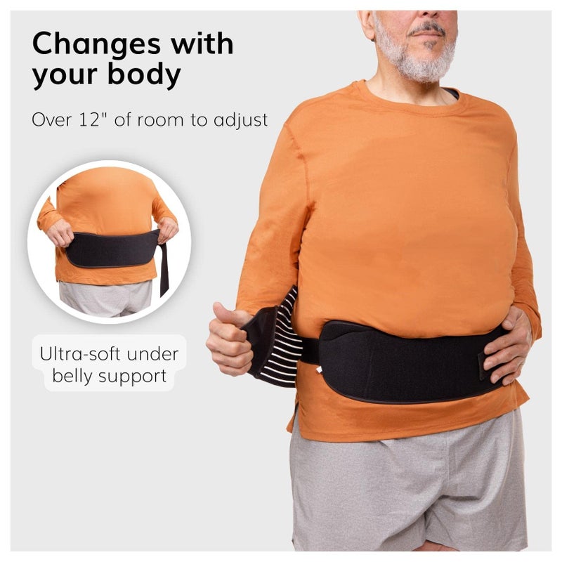 BraceAbility Obesity Belt Stomach Holder - Plus Size Men and Women's Big Belly Support Band Girdle for Hanging Stomach, Pendulous Abdominal Support, Lower Tummy Fat Lifter Pannus Sling (2XL) - Image 4