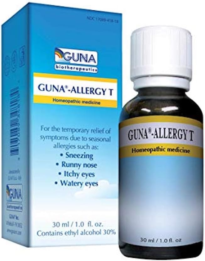 Guna Allergy T for Relief from Allergy Symptoms of Sneezing, Runny Nose, Itchy Eyes and Watery Eyes - 1 Ounce