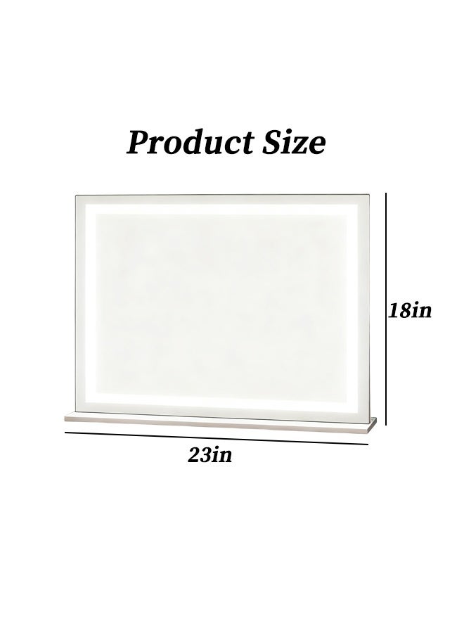 Large 23x18 Inch LED Vanity Mirror with Touch Control, 3 Color Modes (Cool/Natural/Warm), 2-in 1 Wall Mount & Tabletop Makeup Mirror, Dimmable Lighted Mirror for Daily Makeup and Professional Makeup - Image 2