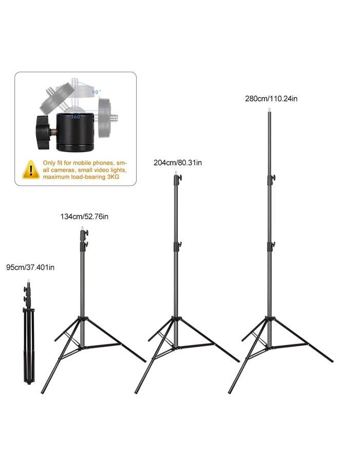 ITOTIN Aluminum Alloy Light Stand 9.5 Feet/2.8m Adjustable Spring Cushioned Photography Tripod for Photo Studio Speedlight Flashes, Ring Light, Photographic Equipments Thickening Flash Stand, 2 Pack - Image 2