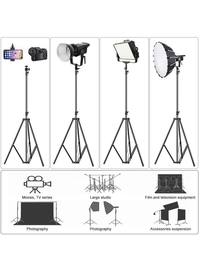 ITOTIN Aluminum Alloy Light Stand 9.5 Feet/2.8m Adjustable Spring Cushioned Photography Tripod for Photo Studio Speedlight Flashes, Ring Light, Photographic Equipments Thickening Flash Stand, 2 Pack - Image 5