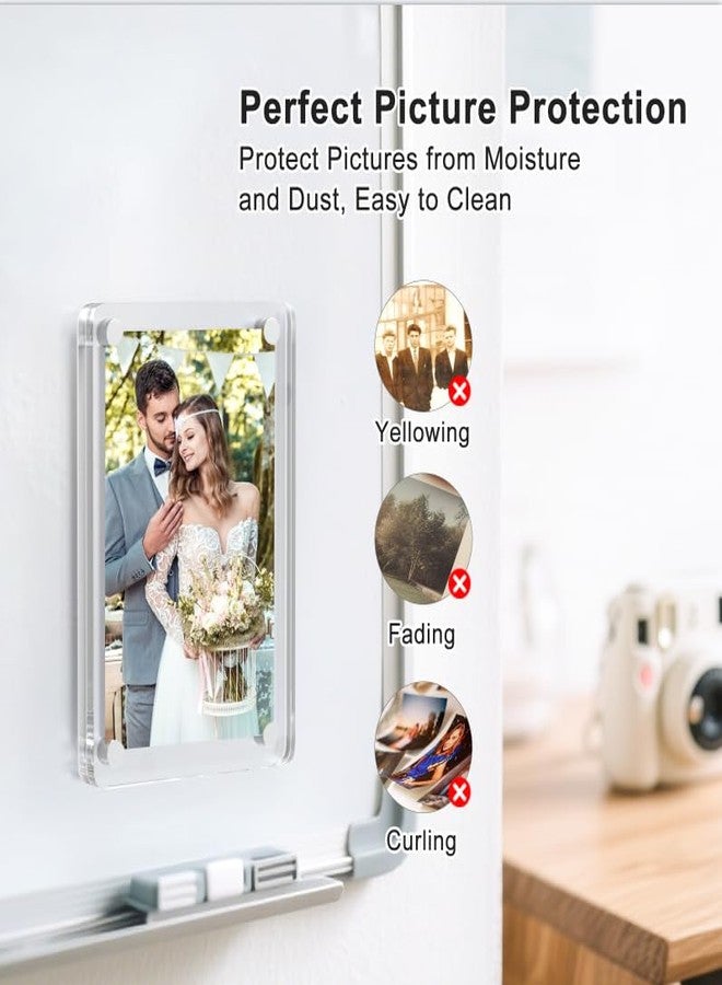 Hdama Magnetic Picture Frames for Refrigerator, Acrylic Fridge Magnetic Photo Frame, Double Sided Magnet Picture Frames for Fridge/Locker (6Pack) - Image 4