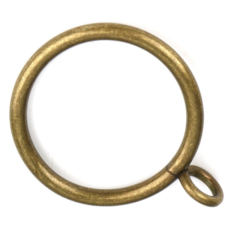 Hanitronic Antique Brass Curtain Rings with Eyelets for Up to 1.2-inch Curtain Rods (Set of 30 PCS Curtain Rings) - Image 1