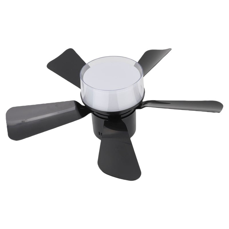 Ceiling Fan Light with Remote Dimmable Quiet E26 E27 Base Flush Mount Ceiling Fan Light Timer Function APP Control Black - Image 5