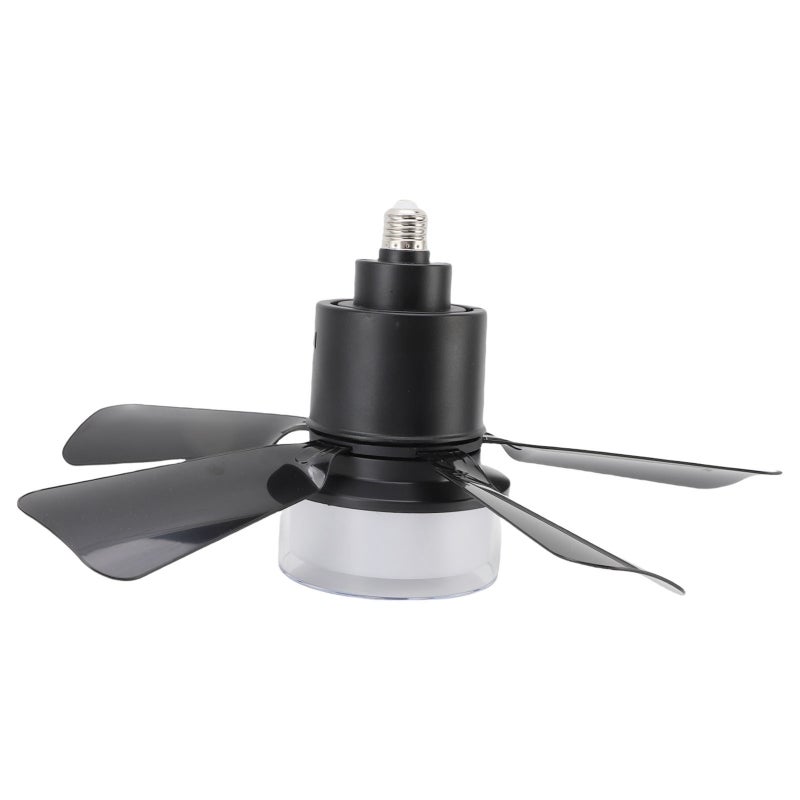 Ceiling Fan Light with Remote Dimmable Quiet E26 E27 Base Flush Mount Ceiling Fan Light Timer Function APP Control Black - Image 2