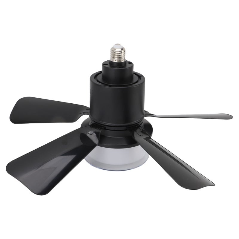 Ceiling Fan Light with Remote Dimmable Quiet E26 E27 Base Flush Mount Ceiling Fan Light Timer Function APP Control Black - Image 4