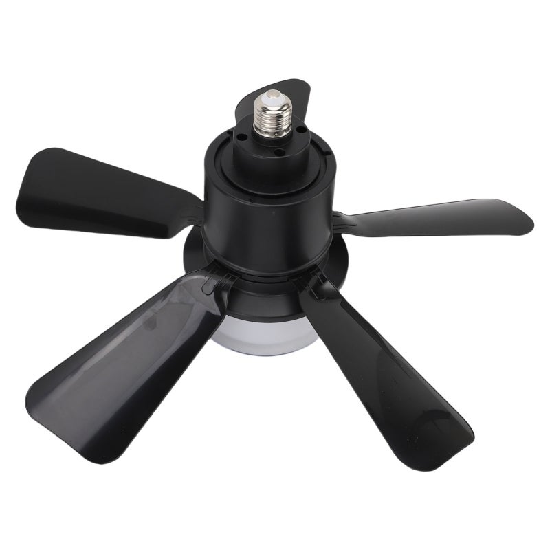 Ceiling Fan Light with Remote Dimmable Quiet E26 E27 Base Flush Mount Ceiling Fan Light Timer Function APP Control Black - Image 3
