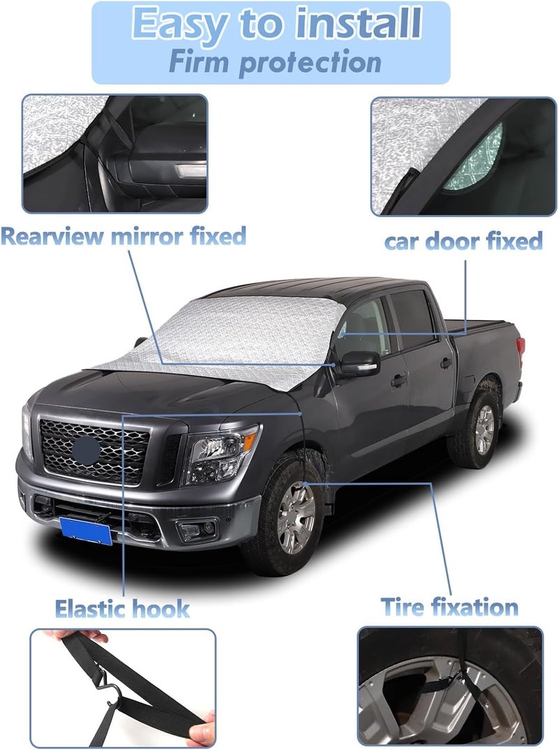 CHEAYAR Automotive Windshield Snow Cover for Nissan Titan 2016-2023 - Waterproof, Aluminum Foil, 183 cm x 124 cm - Image 5