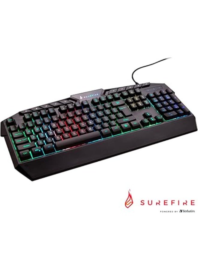 شور فاير لوحة مفاتيح SureFire KingPin RGB للألعاب والوسائط المتعددة - لغة إنجليزية بريطانية QWERTY - Image 1