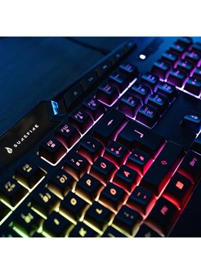 شور فاير لوحة مفاتيح SureFire KingPin RGB للألعاب والوسائط المتعددة - لغة إنجليزية بريطانية QWERTY - Image 5