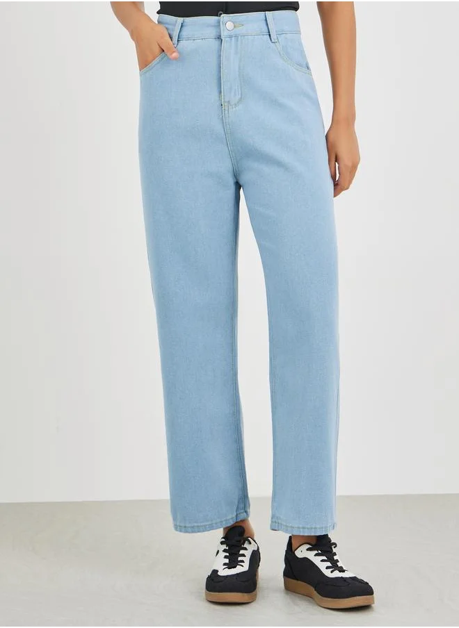 ستايلي Styli Mid Rise Straight Fit Jeans