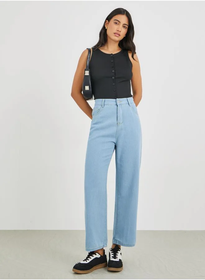 ستايلي Styli Mid Rise Straight Fit Jeans