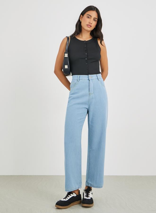 Styli Mid Rise Straight Fit Jeans - Image 1