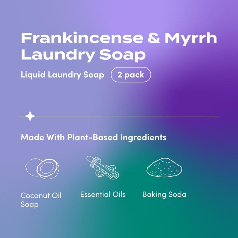 ZUM Indigo Wild Zum Clean Laundry Soap - Plant-Based Liquid Laundry Soap - Contains Baking Soda, Essential Oils & Saponified Coconut Oil - Frankincense & Myrrh Scent - 64 fl oz - Image 2