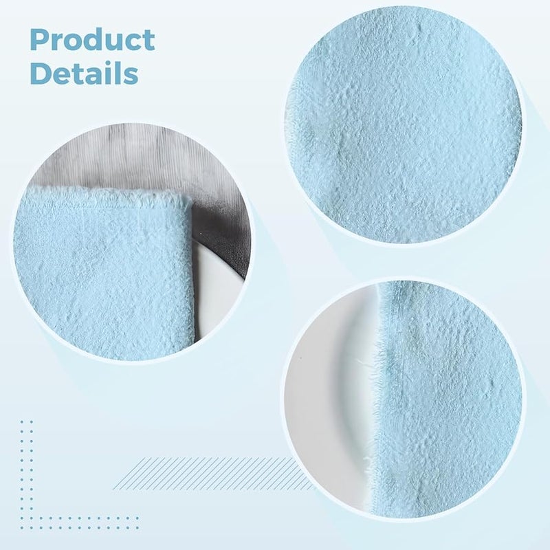 Set Of 12 Boho Cotton Napkins Fringed Edges 16 5x16 5 Inches Soft Denim For Weddings Parties - Image 3