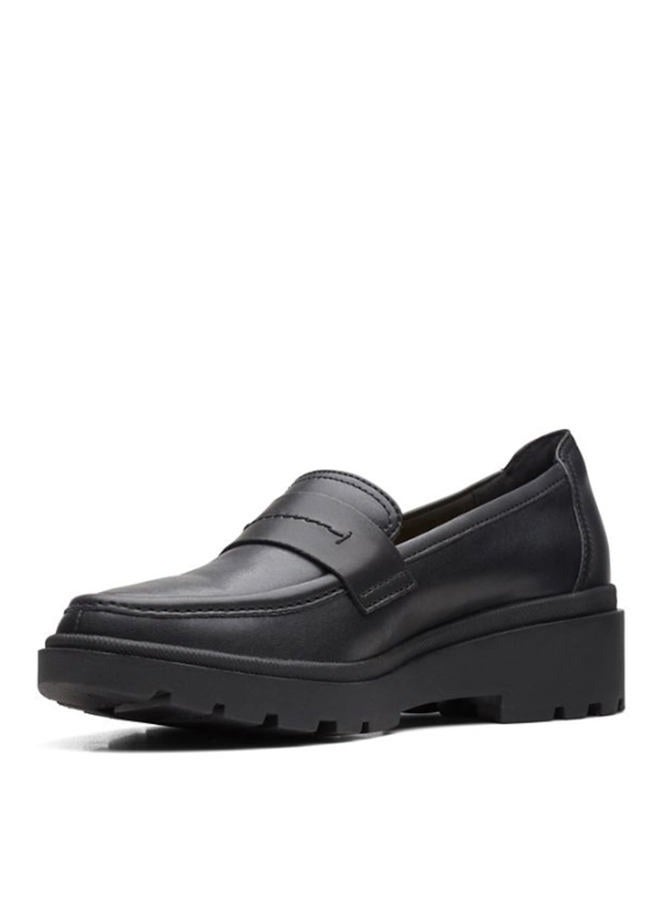 clarks Women's Calla Ease Loafer Flat, Black Leather, 5 - Image 4