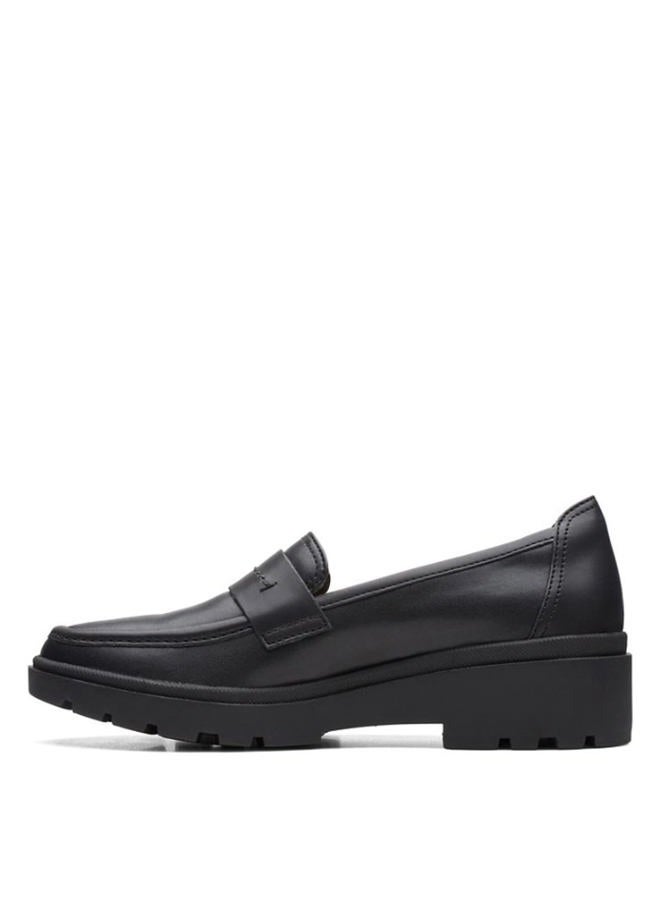 clarks Women's Calla Ease Loafer Flat, Black Leather, 5 - Image 5