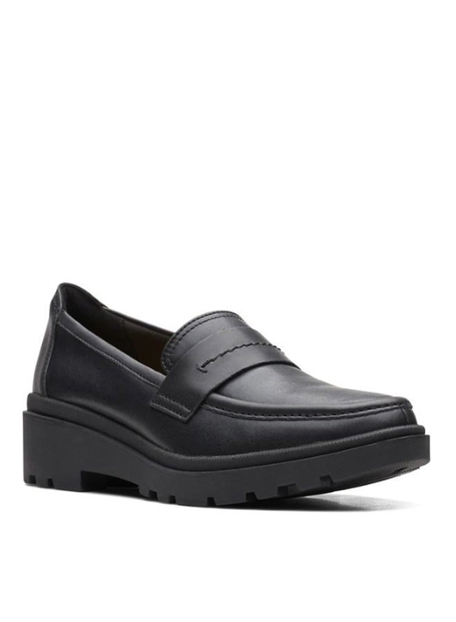 clarks Women's Calla Ease Loafer Flat, Black Leather, 5 - Image 1