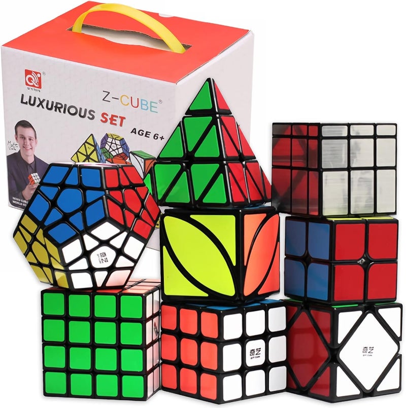  إيسو مجموعة كرات روبيكس من ، تحتوي على 8 كرات: كرات سريعة الدوران (2x2، 3x3)، سهلة الاستخدام والتدوير، مع صندوق هدايا ودليل للأطفال والبالغين، وتشمل أيضًا كرة ميجامينكس الهرمية كلعبة ذكاء. - Image 1