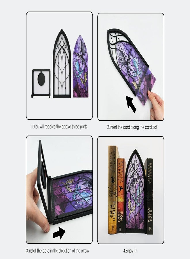 TwoDays Dragon Wing Inspired Book Nook – Romantasy Dragon Merch Bookshelf Decor for Book Lovers, Fantasy Gifts for Bookish Collectors Library (Black) - Image 4