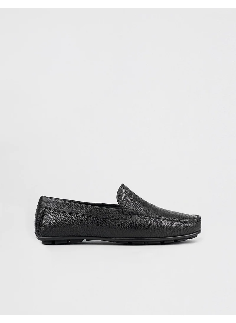 Cabani Genuine Leather Black Sneaker Men's Loafer Shoes