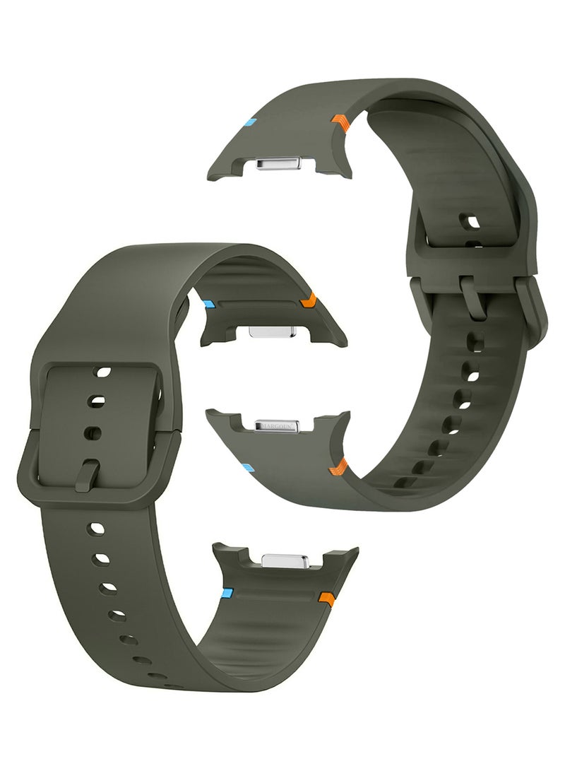 CATANES Sport Band for Galaxy Watch 8 40mm 44mm and Watch 8 Classic 46mm, Silicone Replacement Strap, M/L Size - Green - Image 1