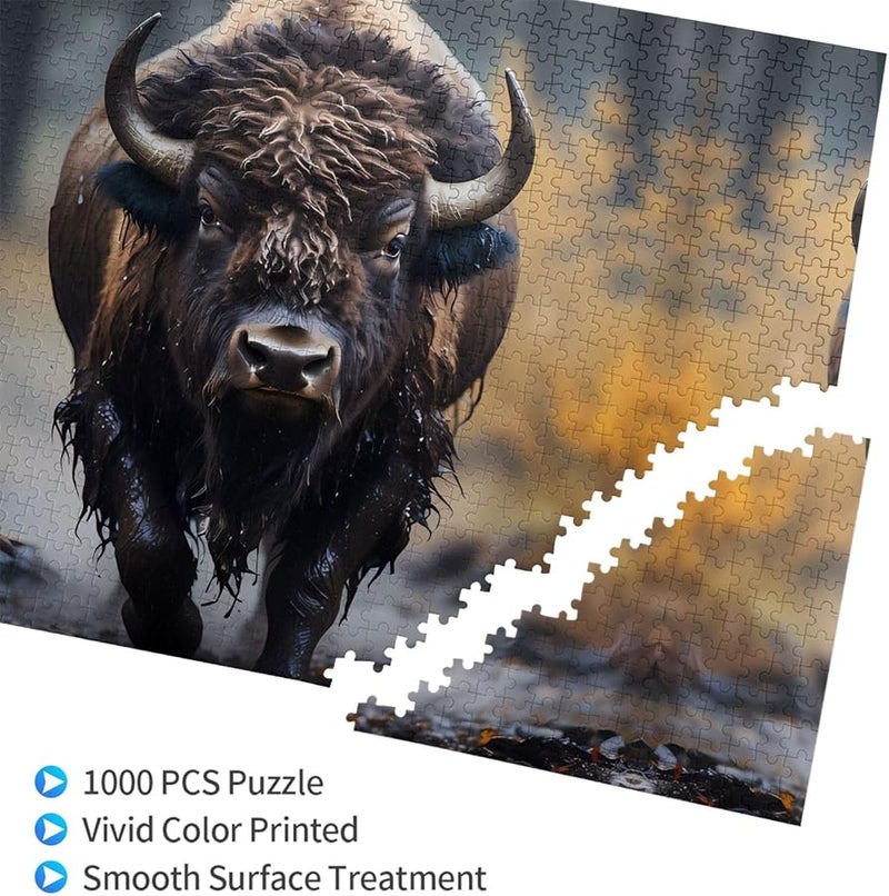 Phayah 1000 Piece Bison Jigsaw Puzzle For Adults Home Decor 29 5 X 19 7 Inches - Image 3