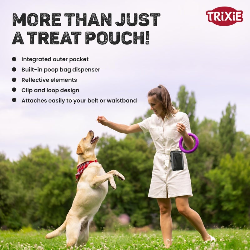 Trixie Dog Training Treat Pouch Lightweight & Durable Snack Bag for Walks, Training & Travel, Hands-Free Design, Black - Image 5