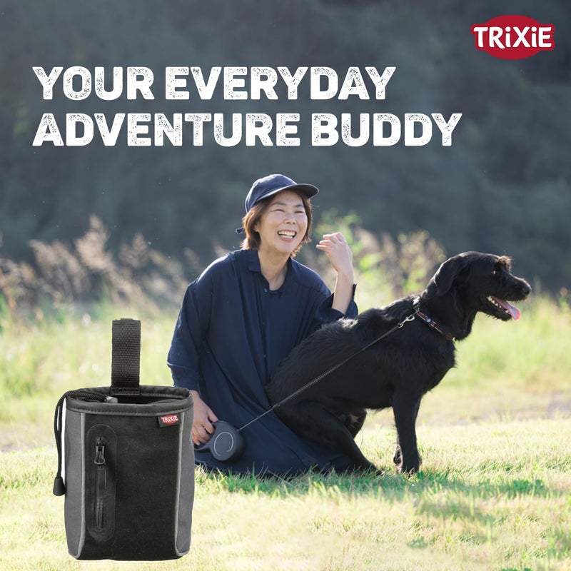Trixie Dog Training Treat Pouch Lightweight & Durable Snack Bag for Walks, Training & Travel, Hands-Free Design, Black - Image 2