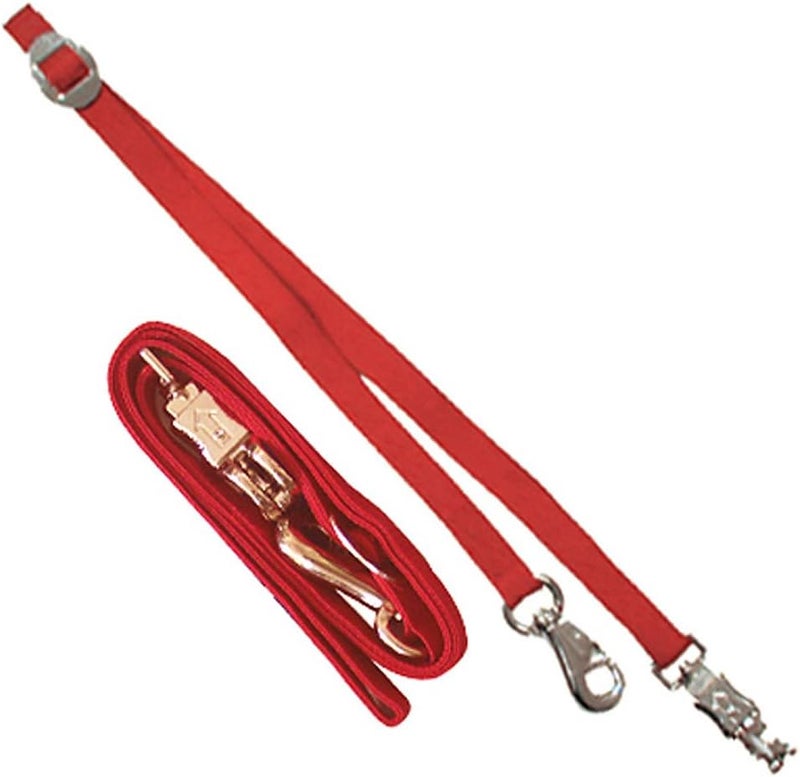 Intrepid International Nylon Cross Tie for Horses - Adjustable Red Equestrian Equipment