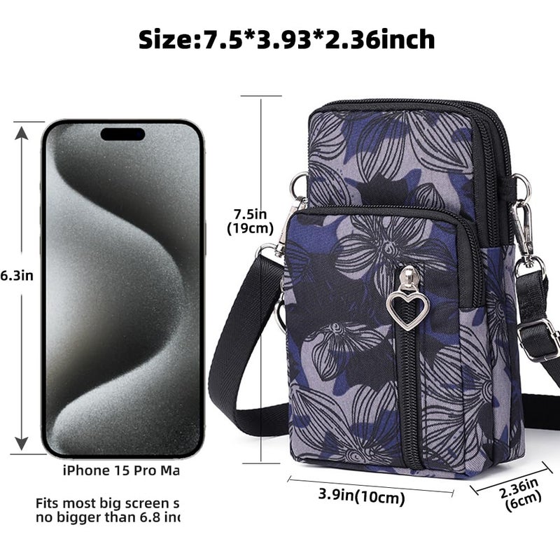 JANKS Small Crossbody Bags for Women Mini Cell Phone Purses with Crossbody Strap Phone Wallet Shoulder Bag Nylon Arm Bag - Image 3